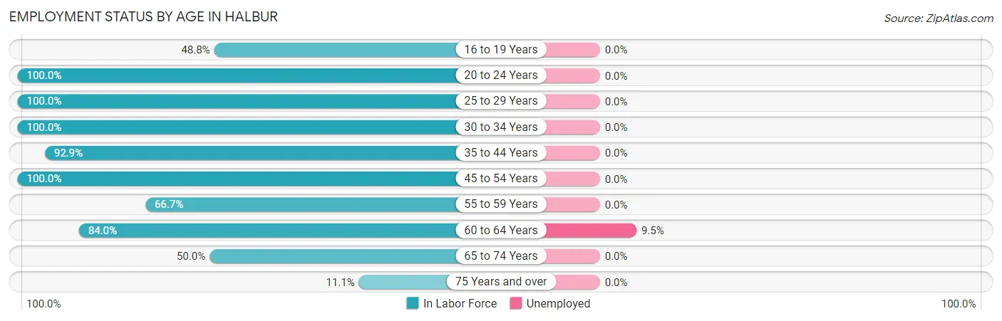 Employment Status by Age in Halbur
