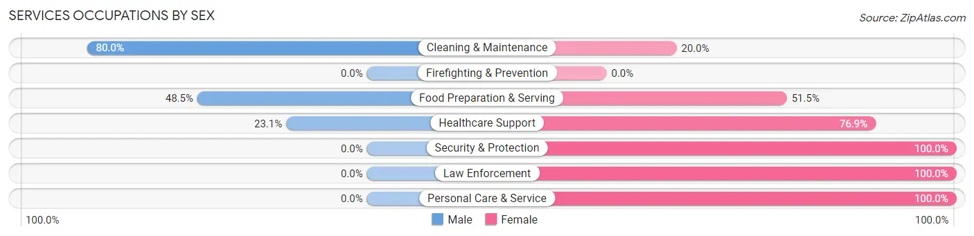 Services Occupations by Sex in Hamburg