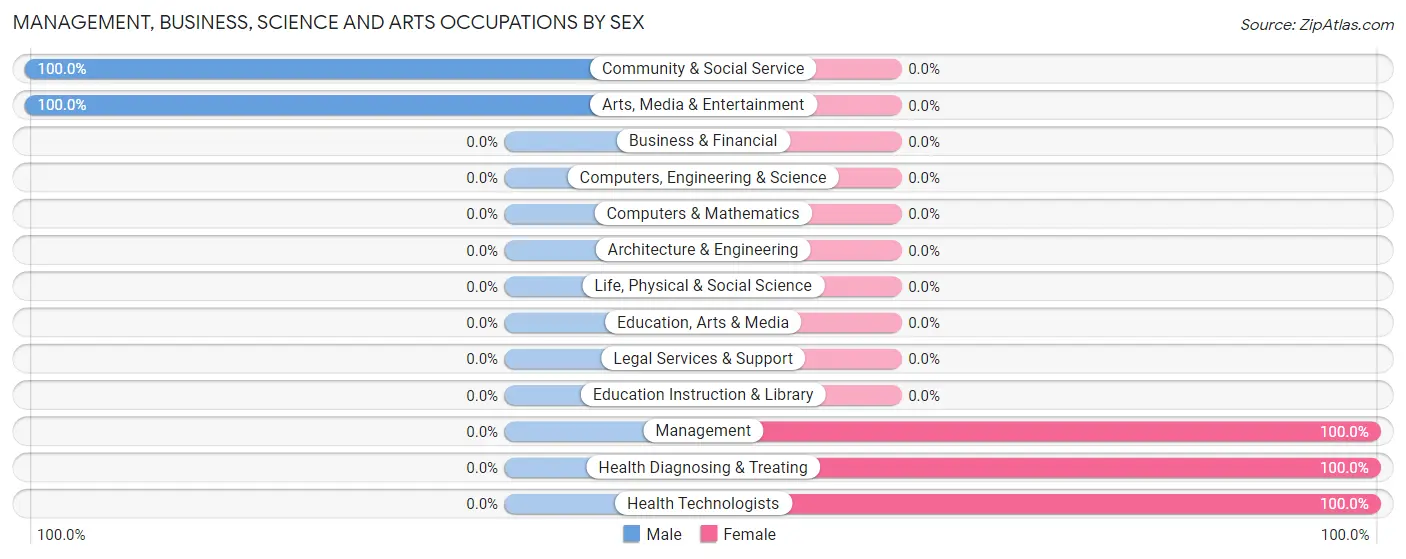 Management, Business, Science and Arts Occupations by Sex in High Amana