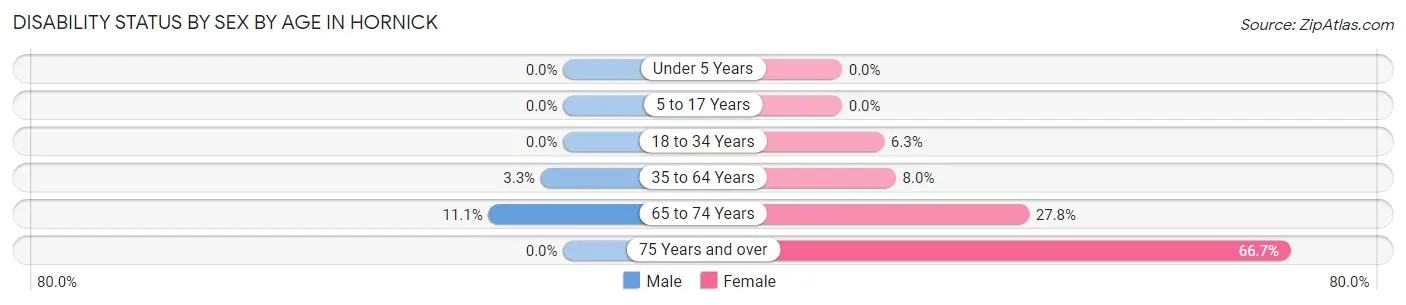 Disability Status by Sex by Age in Hornick