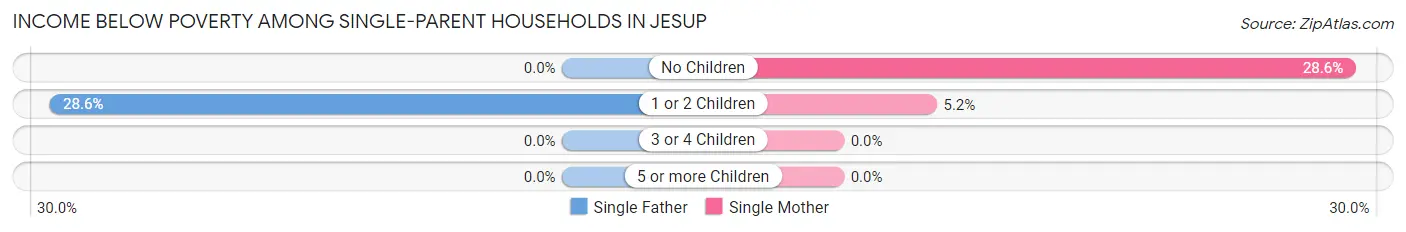 Income Below Poverty Among Single-Parent Households in Jesup
