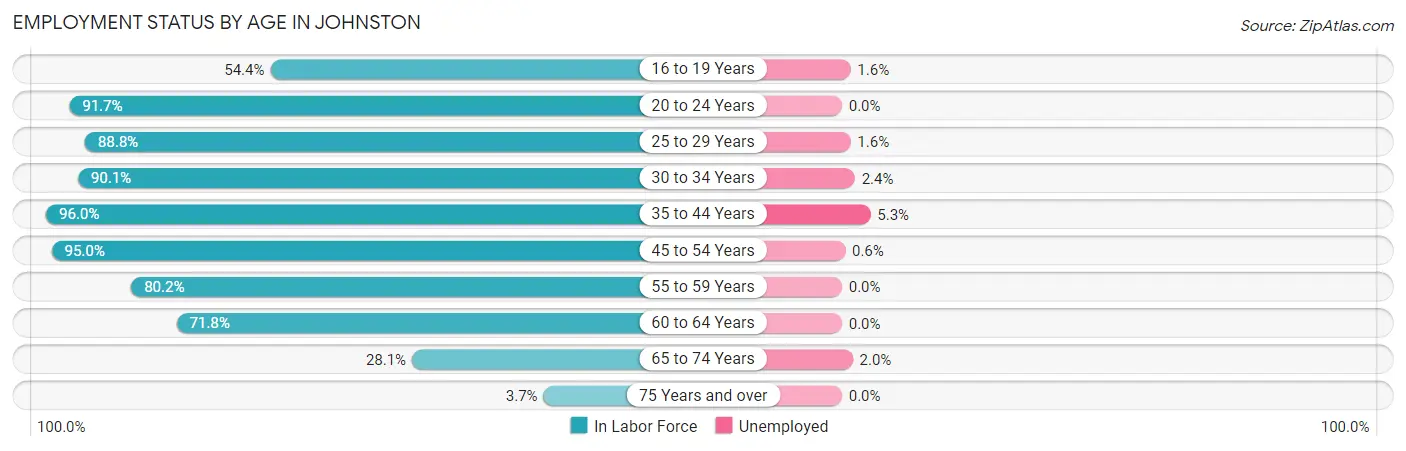 Employment Status by Age in Johnston