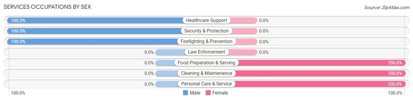 Services Occupations by Sex in Kent Estates