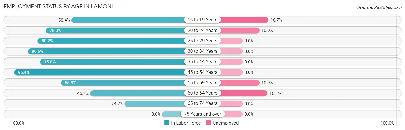 Employment Status by Age in Lamoni