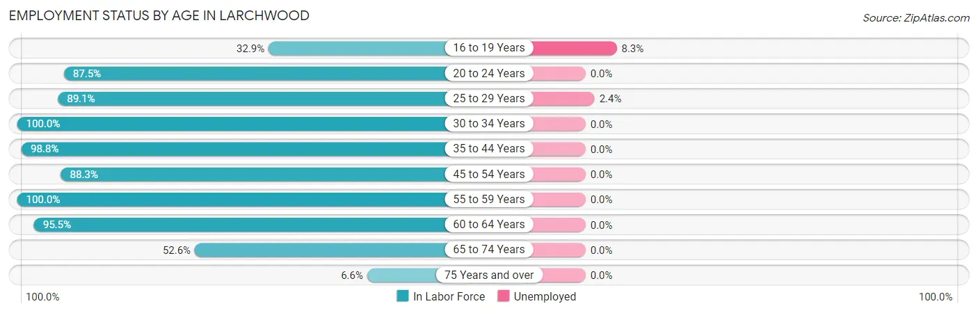 Employment Status by Age in Larchwood