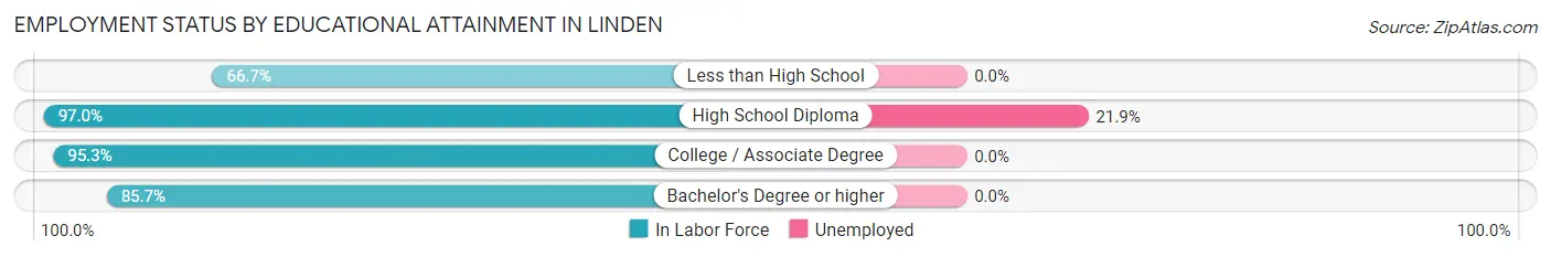 Employment Status by Educational Attainment in Linden