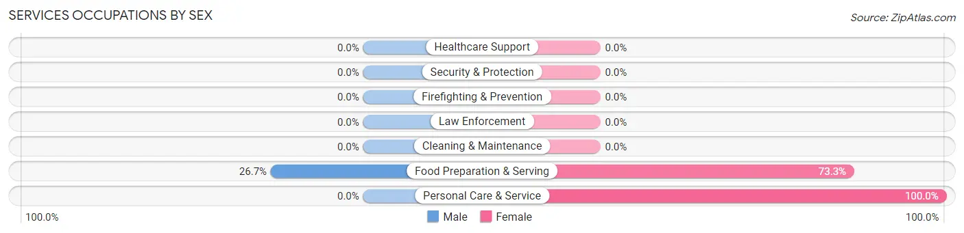 Services Occupations by Sex in Lost Nation