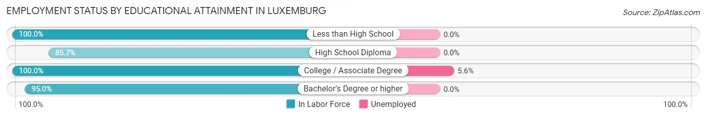 Employment Status by Educational Attainment in Luxemburg
