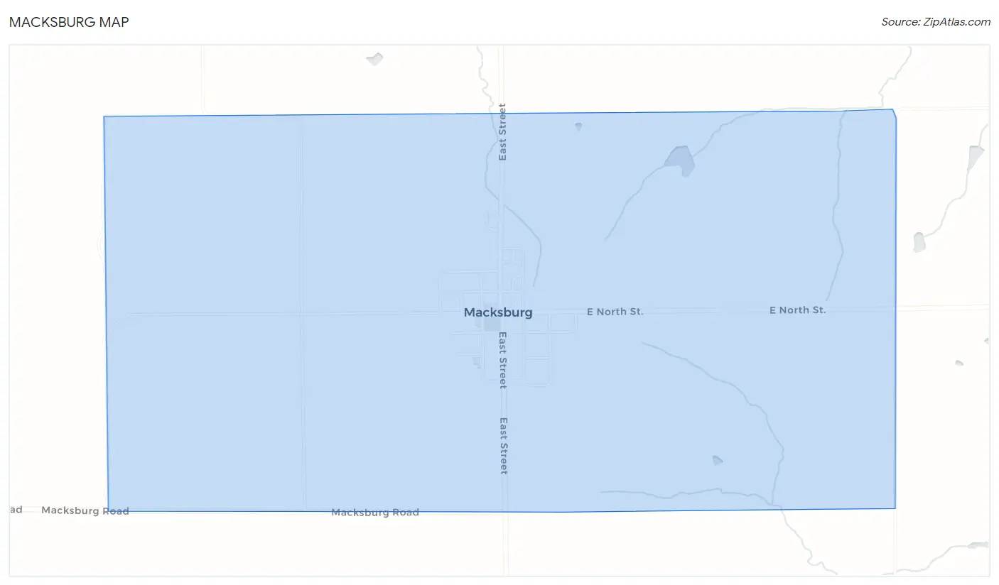 Macksburg Map