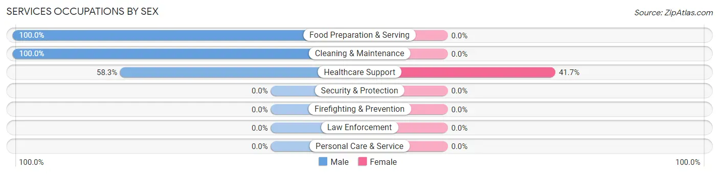 Services Occupations by Sex in Macksburg
