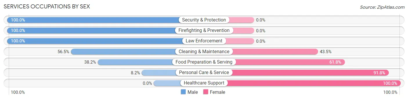 Services Occupations by Sex in Maquoketa