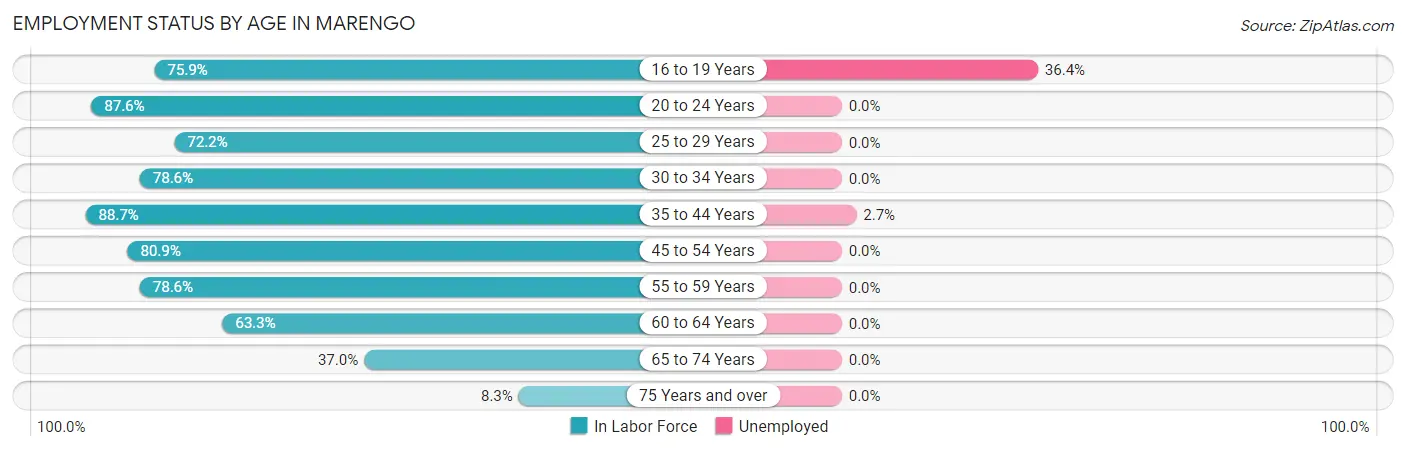 Employment Status by Age in Marengo