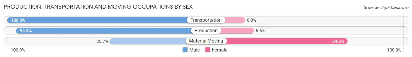 Production, Transportation and Moving Occupations by Sex in McGregor