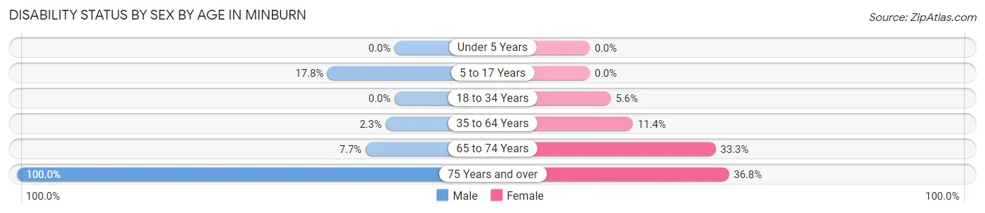 Disability Status by Sex by Age in Minburn