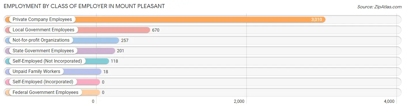 Employment by Class of Employer in Mount Pleasant