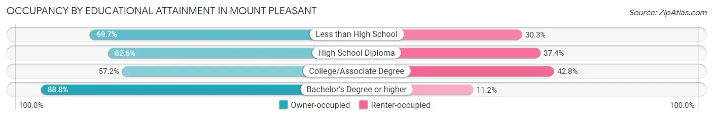 Occupancy by Educational Attainment in Mount Pleasant