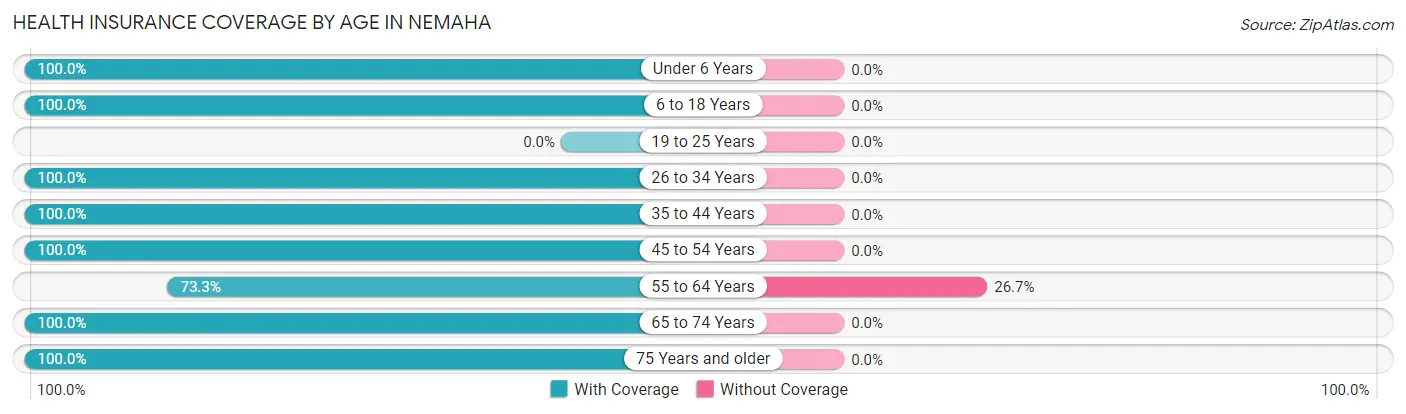 Health Insurance Coverage by Age in Nemaha