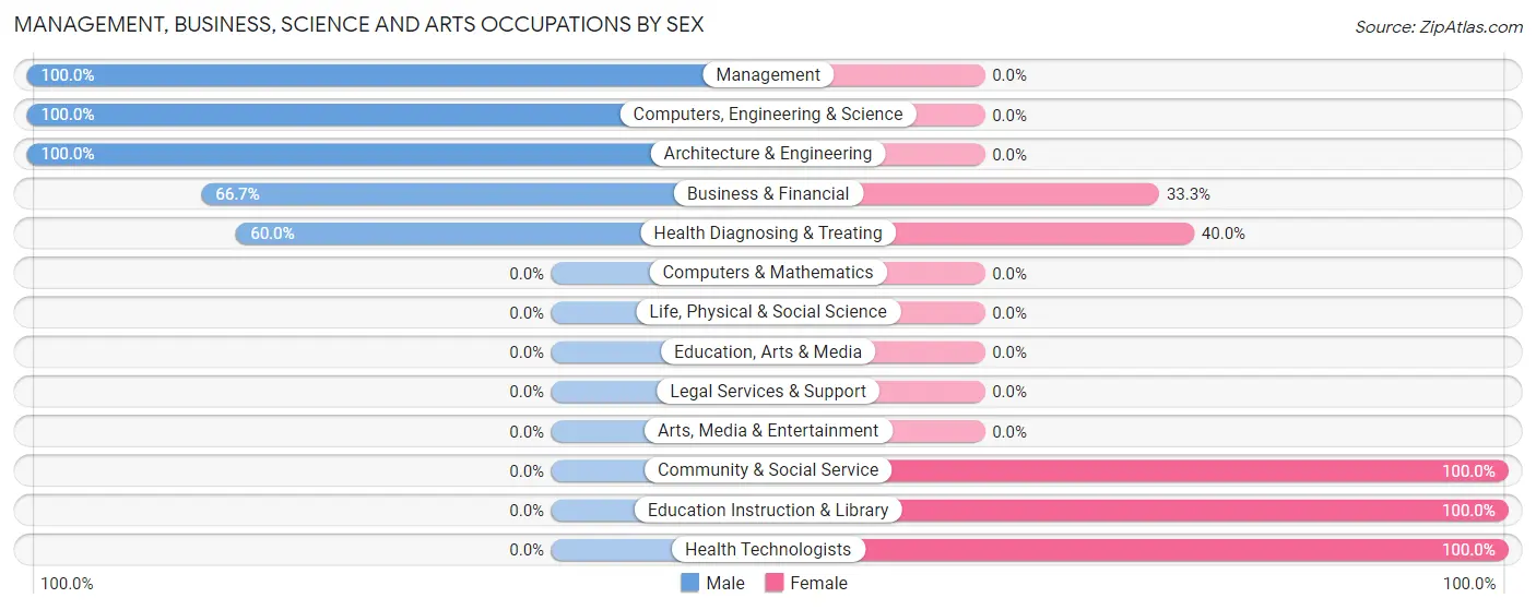Management, Business, Science and Arts Occupations by Sex in New Liberty