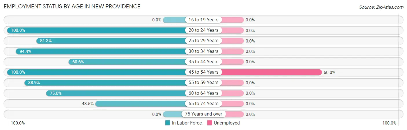 Employment Status by Age in New Providence