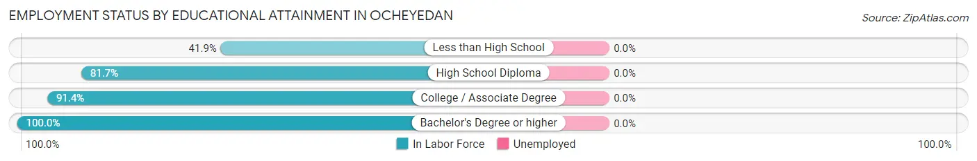 Employment Status by Educational Attainment in Ocheyedan