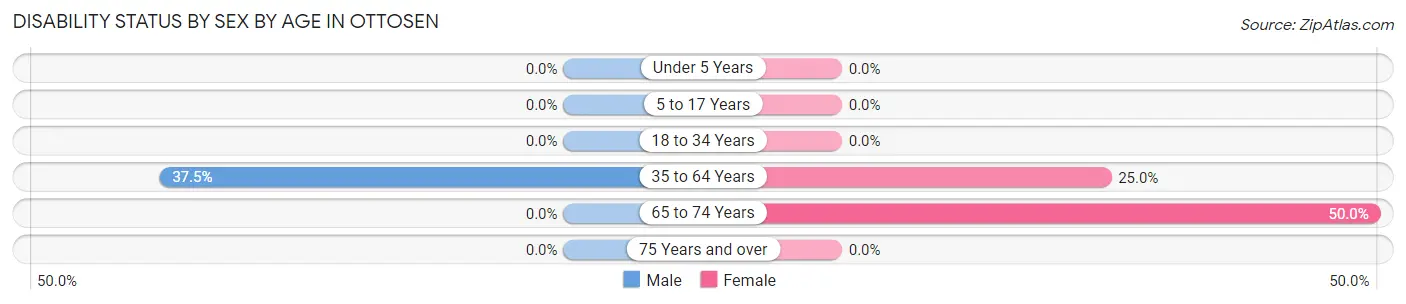 Disability Status by Sex by Age in Ottosen