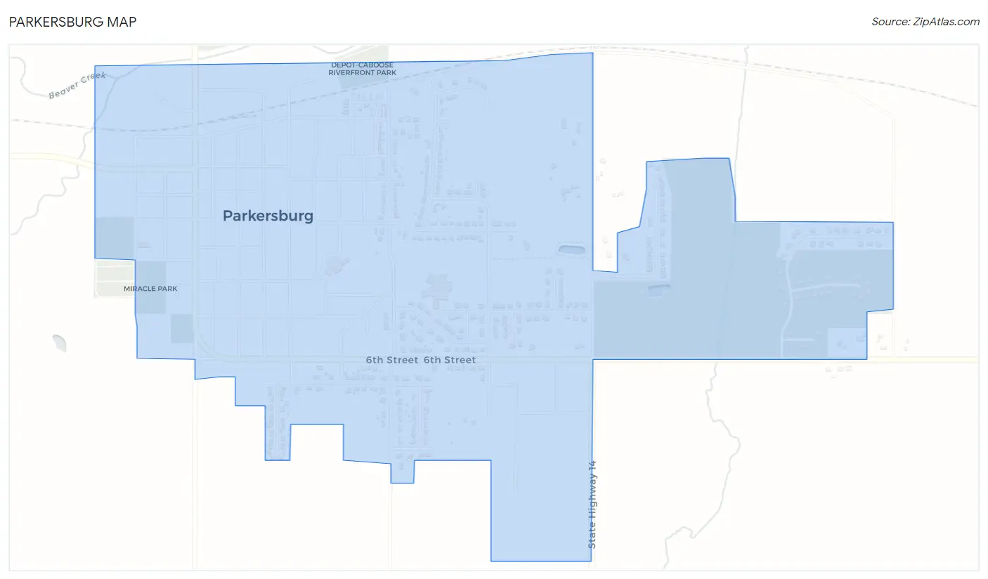 Parkersburg Map
