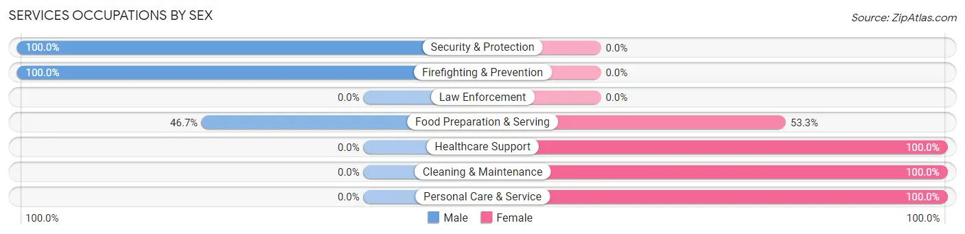 Services Occupations by Sex in Parkersburg