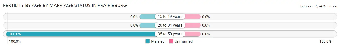 Female Fertility by Age by Marriage Status in Prairieburg