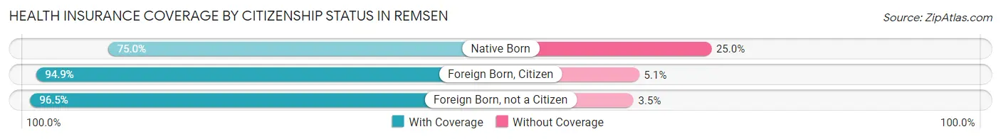 Health Insurance Coverage by Citizenship Status in Remsen