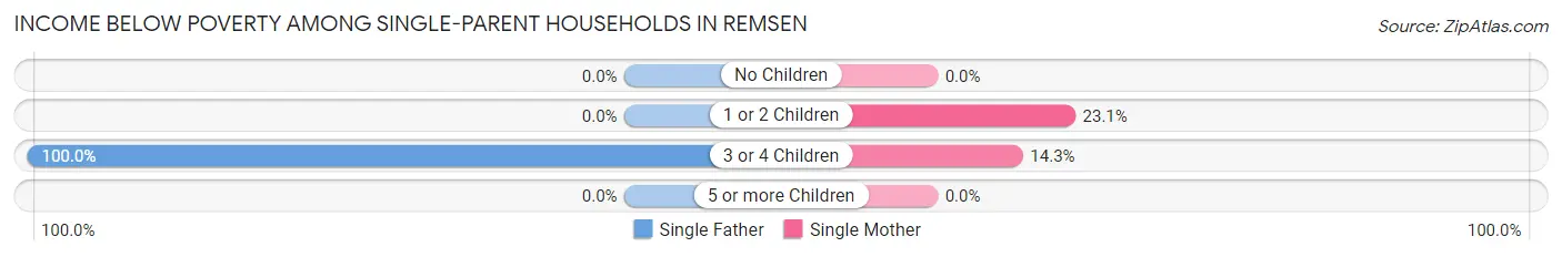 Income Below Poverty Among Single-Parent Households in Remsen