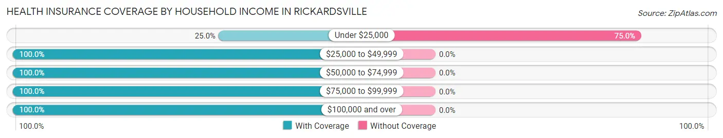 Health Insurance Coverage by Household Income in Rickardsville
