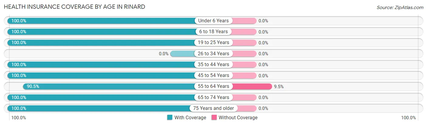 Health Insurance Coverage by Age in Rinard