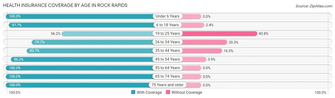 Health Insurance Coverage by Age in Rock Rapids