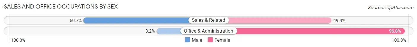 Sales and Office Occupations by Sex in Rock Rapids