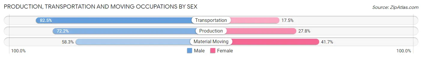 Production, Transportation and Moving Occupations by Sex in Rudd