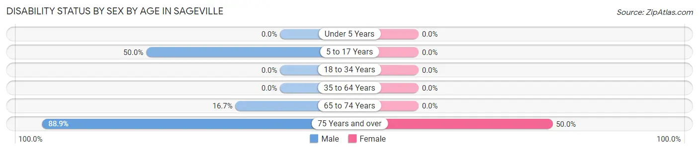 Disability Status by Sex by Age in Sageville