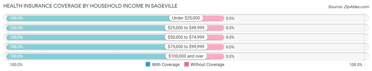 Health Insurance Coverage by Household Income in Sageville