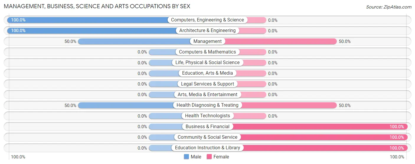 Management, Business, Science and Arts Occupations by Sex in Sageville