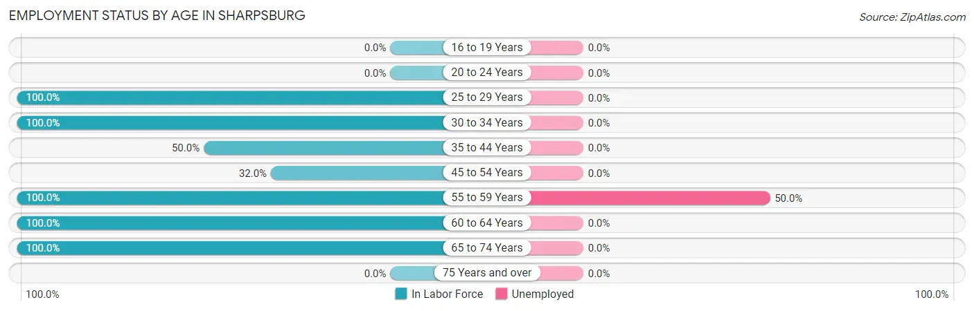 Employment Status by Age in Sharpsburg