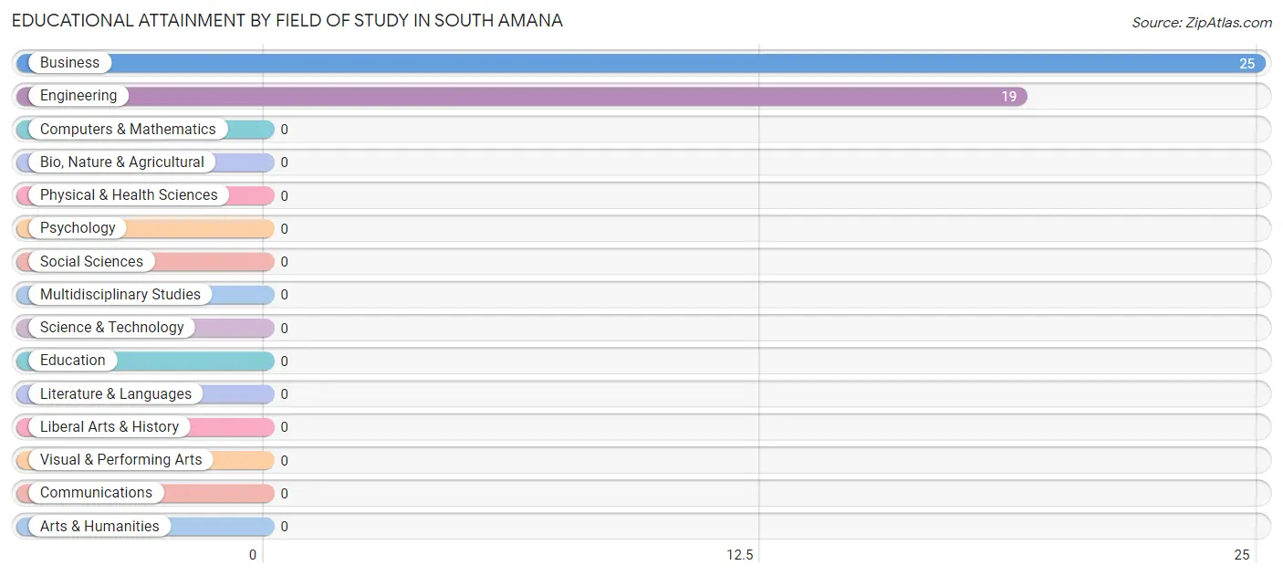 Educational Attainment by Field of Study in South Amana