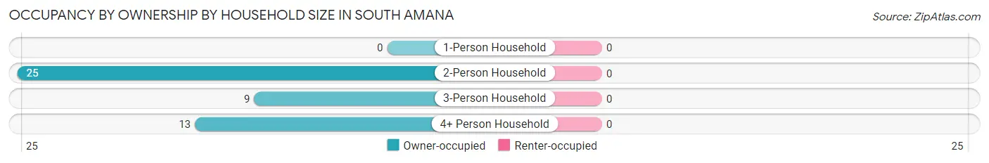 Occupancy by Ownership by Household Size in South Amana
