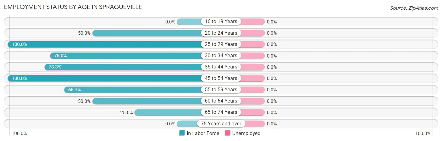 Employment Status by Age in Spragueville