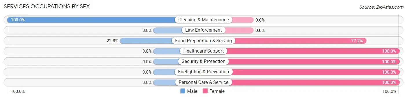 Services Occupations by Sex in Story City
