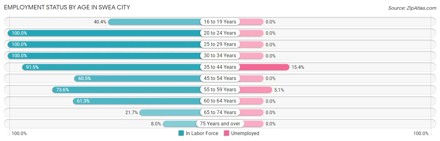 Employment Status by Age in Swea City