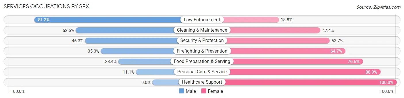 Services Occupations by Sex in Tama