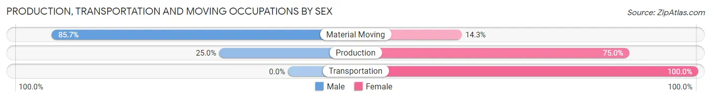 Production, Transportation and Moving Occupations by Sex in Tennant