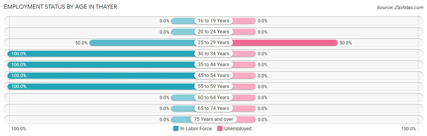 Employment Status by Age in Thayer