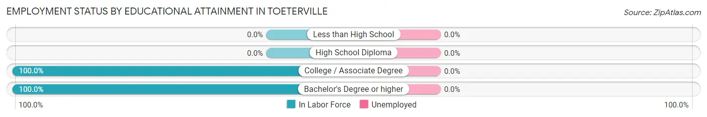 Employment Status by Educational Attainment in Toeterville