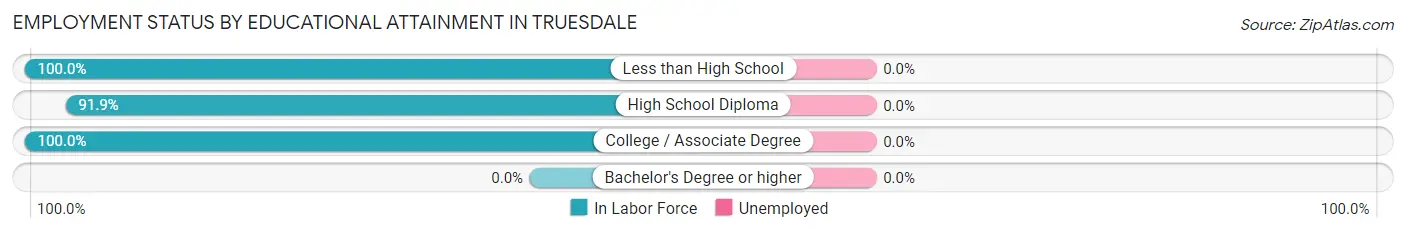 Employment Status by Educational Attainment in Truesdale