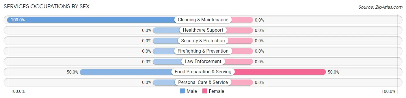 Services Occupations by Sex in Valeria